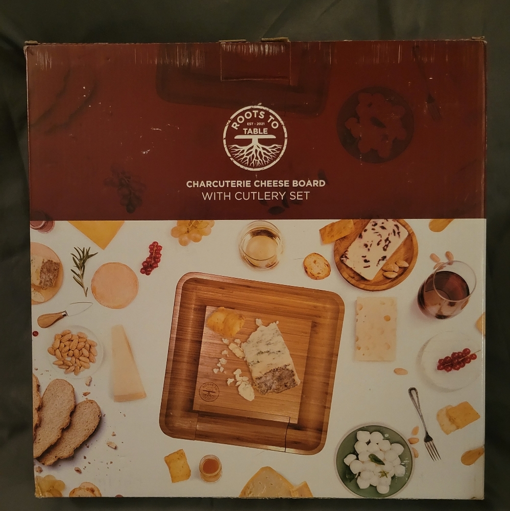 Roots to Table bamboo charcuterie cheese board set